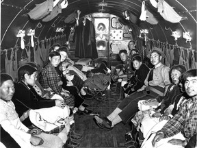 Inuit patients are airlifted to Montreal from Baffin Island aboard an RCAF Dakota aircraft. They were to be taken to hospital for medical treatment of tuberculosis and other ailments. This photo from our archives is dated Sept. 18, 1951.