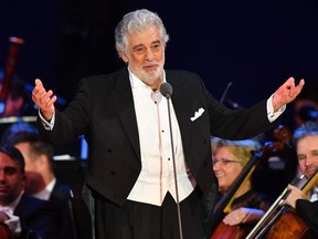 Spanish tenor Placido Domingo performs during his concert in the newly inaugurated sports and culture centre 'St Gellert Forum' in Szeged, southern Hungary, on August 28, 2019.
