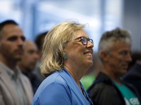 Green Party of Canada leader Elizabeth May is seen in Toronto prior to a fireside chat about the climate, Tuesday, Sept. 3, 2019.