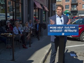 Federal Conservative leader Andrew Scheer speaks at a campaign event in Saint-Hyacinthe, Quebec on Sept. 19. It's time for the leaders to start weighing in on substance, not dredging up scandal.