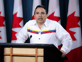 Assembly of First Nations National Chief Perry Bellegarde releases "Honouring Promises: 2019 Federal Election Priorities for First Nations and Canada" at a press conference in Ottawa on Sept. 9, 2019.