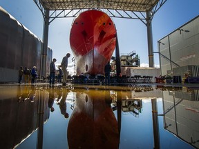 The federal government has taken construction of the coast guard’s next heavy icebreaker away from Vancouver's Seaspan shipyard. The Fisheries and Oceans Coast Guard ship Sir John Franklin held visitor's attention as people tour the Seaspan's Vancouver Shipyards in North Vancouver, B.C., October 1, 2017.