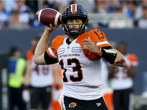 B.C. Lions quarterback Mike Reilly has been sacked a league-high 43 times this season.