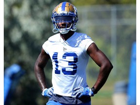 "It (Winnipeg) wasn't the right fit for me at that time," receiver Chris Matthews says, shown during a Blue Bombers practice in August.