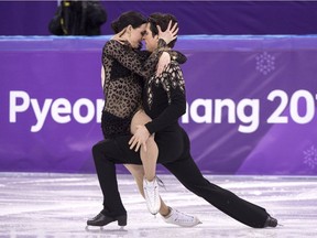 Canada's Tessa Virtue and Scott Moir perform in the ice dance figure skating short program at the Pyeonchang Winter Olympics Monday, February 19, 2018 in Gangneung, South Korea. (Paul Chiasson, Canadian Press)