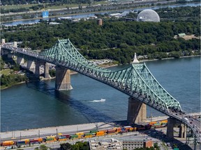 The Jacques Cartier bridge has been completely closed so emergency vehicles can deal with the incident.