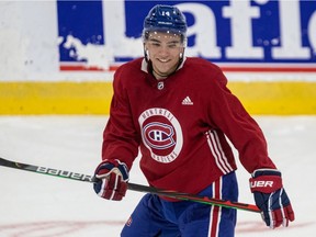 Nick Suzuki during the Montreal Canadiens' rookie camp at the Bell Sports Complexe in Brossard on Sept. 6, 2019.