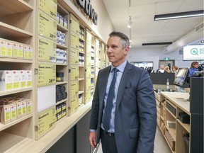 Jean-François Bergeron, the SQDC's president and director, is seen during media tour of Société Québécois du Cannabis store on St-Hubert St. in Montreal last year.