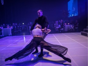 PERFORMANCE PERFECTION: Contemporary dancers Guillaume Michaud and Saskya Pauzé-Bégin accompany neoclassical virtuoso Alexandra Stréliski's performance at the recent 2019 Bal des lumières.