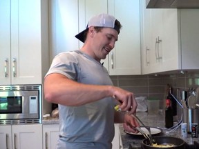 Canadiens winger Brendan Gallagher cooks eggs at home in a video on the HabsTV YouTube channel.