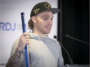 Montreal Canadiens center Max Domi speaks to media about his personal support for young Canadians living with type 1 diabetes at the Bell Sports Complex on Friday October 25, 2019.