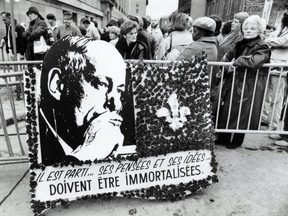 On Nov. 3, 1987, thousands lined up at the old courthouse in Montreal to pay tribute to René Lévesque, whose body was lying in state there. He had died two days earlier, at age 65.