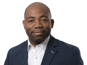 Dieudonné Ella Oyono, Parti-Québécois candidate in the riding of Saint-Henri-Sainte-Anne in the 2018 election.