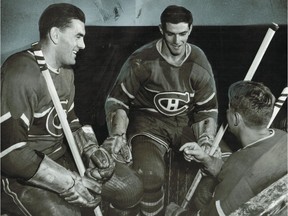 Nov. 6, 1948 (date on back of photograph). Maurice Richard's brother Jacques is scouted by the Canadiens.