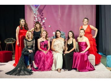 ORGANIZING WONDERS: Proud members of the 2019 Ball Organizing Committee, Sharon Stern, Sophie Banford, Nathalie Goyette, Mélanie Aubut, Marie-Josée Simard (president), Elizabeth Camiré, Stéphanie Larivière and Christine Boivin unite for the team pic at their recent MAC Ball.