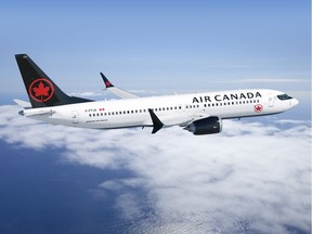 A shot of an Air Canada Boeing 737 Max 8.