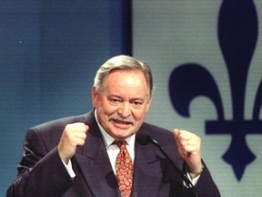 Jacques Parizeau is seen here speaking to Yes supporters on referendum night, Oct. 30, 1995.
