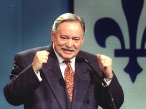 Jacques Parizeau comes out fighting in his speech to OUI supporters at Palais des Congres on referendum night, October 30 1995.