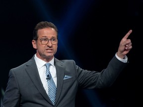 Bloc Québécois Leader Yves-François Blanchet speaks during the federal leaders French language debate at the Canadian Museum of History in Gatineau, Quebec on October 10, 2019. "As did  (Premier François) Legault, another former Parti Québécois cabinet minister, Blanchet repackaged sovereignty as 'Quebec values,' and wounded pride as chest-first nationalism. The Bloc’s expected bounty on election day is a testament to his abilities," Martin Patriquin writes.