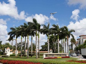 This file photo taken on April 3, 2018, shows a view of the entrance of Trump National Doral in Miami.