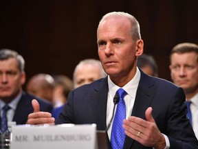 Boeing President and Chief Executive Officer Dennis Muilenburg testifies before the Senate Committee on Commerce, Science, and Transportation on Aviation Safety and the Future of Boeings 737 MAX in the Hart Senate Office Building on Capitol Hill in Washington, DC on October 29, 2019.