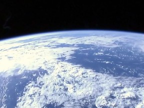 This NASA TV handout frame grab shows a view of Earth from the International Space Station on April 22, 2017.