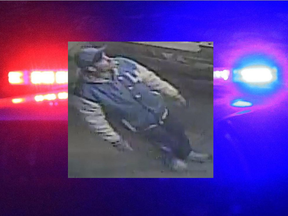 One of two men captured on video surveillance.