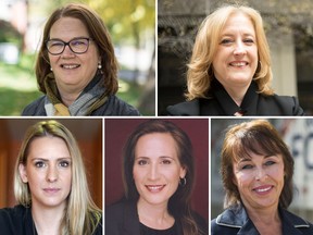 Clockwise: Jane Philpott, Lisa Raitt, Renata Ford, Sandra Pupatello and Ruth Ellen Brosseau all lost their seats in Election 2019.