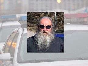 Claude Godin, 57, is wanted by Quebec City police in connection with criminal harassment and uttering death threats.
