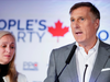 People's Party of Canada Leader Maxime Bernier speaks after the announcement of federal election results in Beauceville, Quebec, on Oct. 21, 2019.