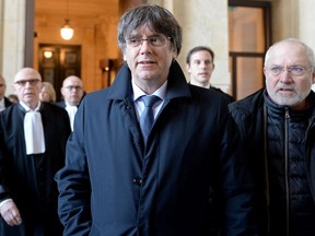 Former Catalan leader Carles Puigdemont is seen at the Justice Palace in Brussels, Belgium on Oct. 29, 2019.