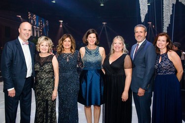 STRONGER TOGETHER: Martin Gagnon, Carole Morin, Marisa Giannetti, Laura Fish, Catherine Burrows, Éric Bujold and Julie Marchand come together for a beautiful night of awareness building and difference-making at the recent Bal des lumières.