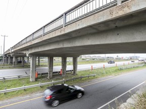 The Chenin des Chenaux overpass in Vaudreuil-Dorion, west of Montreal Thursday September 20, 2018 for structural issues.