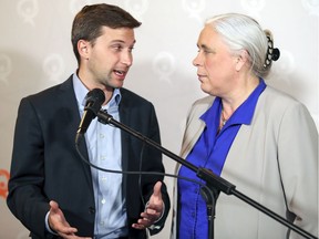 Québec solidaire co-spokespersons Gabriel Nadeau-Dubois and Manon Massé in October 2018.