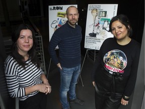 "I think our identity is really about the Rencontres (in our title)," says Rencontres internationales du documentaire de Montréal executive director Mara Gourd-Mercado, right, with programmer Selin Murat and artistic director Bruno Dequen. "We’re the meeting point between all these issues, people and discussions."