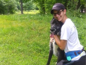 Marylou Trahan is seen with her dog, Zuri.