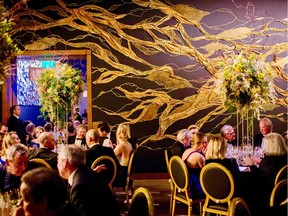 Melissa Thompson of Cirque du Soleil’s creative intelligence team, set designer Anne-Séguin Poirier and others created artistic rooms like this Gold Gallery, inspired by the Arts of One World exhibit, for the MMFA Ball.