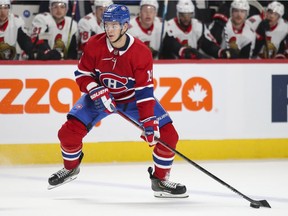 Montreal Canadiens' Jesperi Kotkaniemi looks for a teammate to pass to game against the Ottawa Senators in Montreal on Nov. 20, 2019.