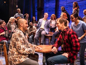 The touring cast of Come From Away that will visit Montreal hasn't performed in the town that inspired the musical, “but we’ve gotten the opportunity to have Gander come to us. We’ve met all the real-life characters that we portray," says Nick Duckart, left, with Andrew Samonsky as "the two Kevins."