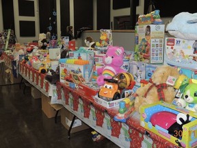 The West Island Mission's toy collection as seen last year.