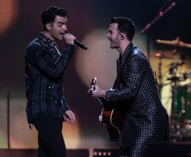 Joe and Kevin Jonas in concert at the Bell Centre in Montreal on Wednesday November 27, 2019.