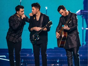 The Jonas Brothers, Joe, Nick and Kevin, in concert at the Bell Centre in Montreal on Wednesday November 27, 2019.