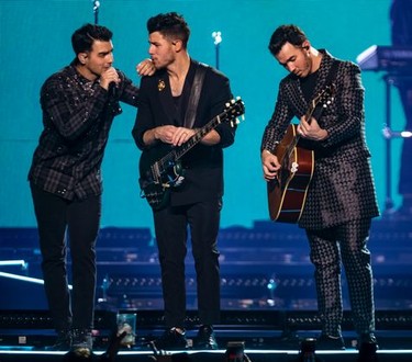 The Jonas Brothers, Joe, Nick and Kevin, in concert at the Bell Centre in Montreal on Wednesday November 27, 2019.