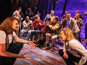 Come From Away's perpetual-motion cast includes Marika Aubrey, left, and Julia Knitel.