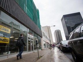 An empty commercial location for rent on Ste- Catherine St. is seen in this file photo.