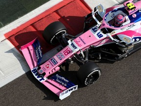 Lance Stroll steers his Racing Point during Friday practice for the Abu Dhabi Grand Prix.