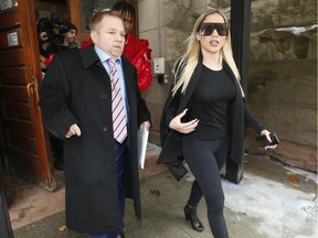 Marcella Zoia aka Chair Girl leaves the Old City Hall courts with her lawyer Greg Leslie after pleading guilty to mischief endangering life and will re-appear to be sentenced on Jan. 14 / 2020 on Friday November 15, 2019. Jack Boland/Toronto Sun/Postmedia Network