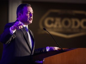Alberta Premier Jason Kenney speaks at the Canadian Association of Oilwell Drilling Contractors meeting in Calgary, Alta., Wednesday, Nov. 13, 2019.THE CANADIAN PRESS/Jeff McIntosh