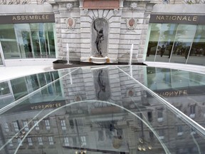 The skylight window over the main entrance hall at the National Assembly.