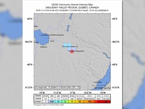 The epicentre of the Nov. 15 earthquake, which measured 3.5 on the Richter Scale, was 11 kilometres from the city of Saguenay.